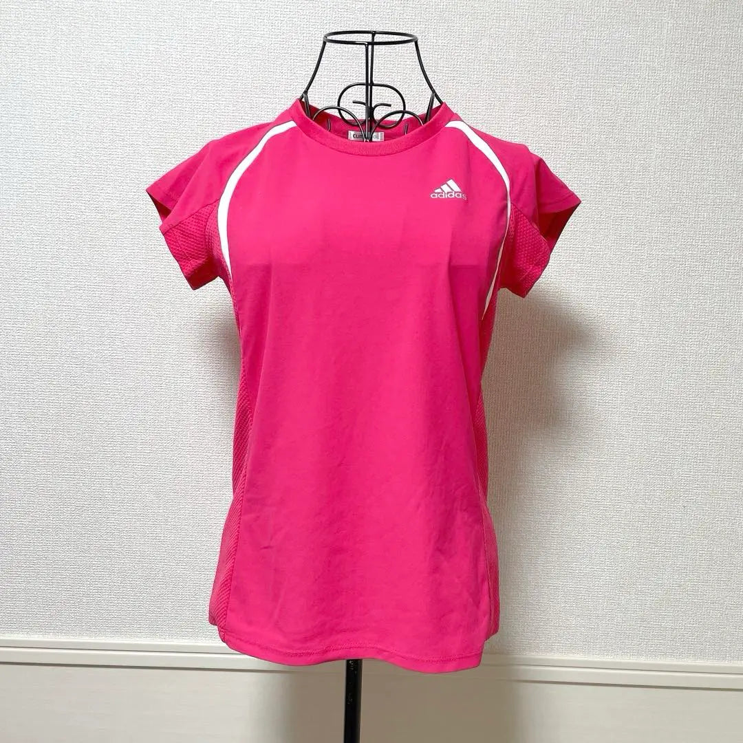 ♡Adidas♡ Camiseta de manga corta, ropa deportiva, rosa, malla, ejercicio, correr