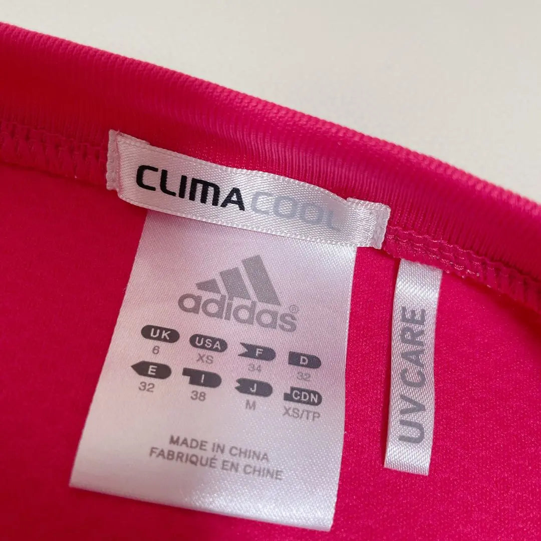 ♡Adidas♡ Camiseta de manga corta, ropa deportiva, rosa, malla, ejercicio, correr