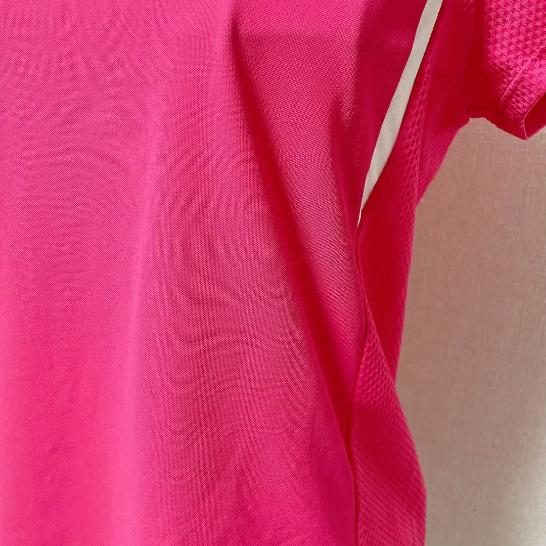 ♡Adidas♡ Camiseta de manga corta, ropa deportiva, rosa, malla, ejercicio, correr