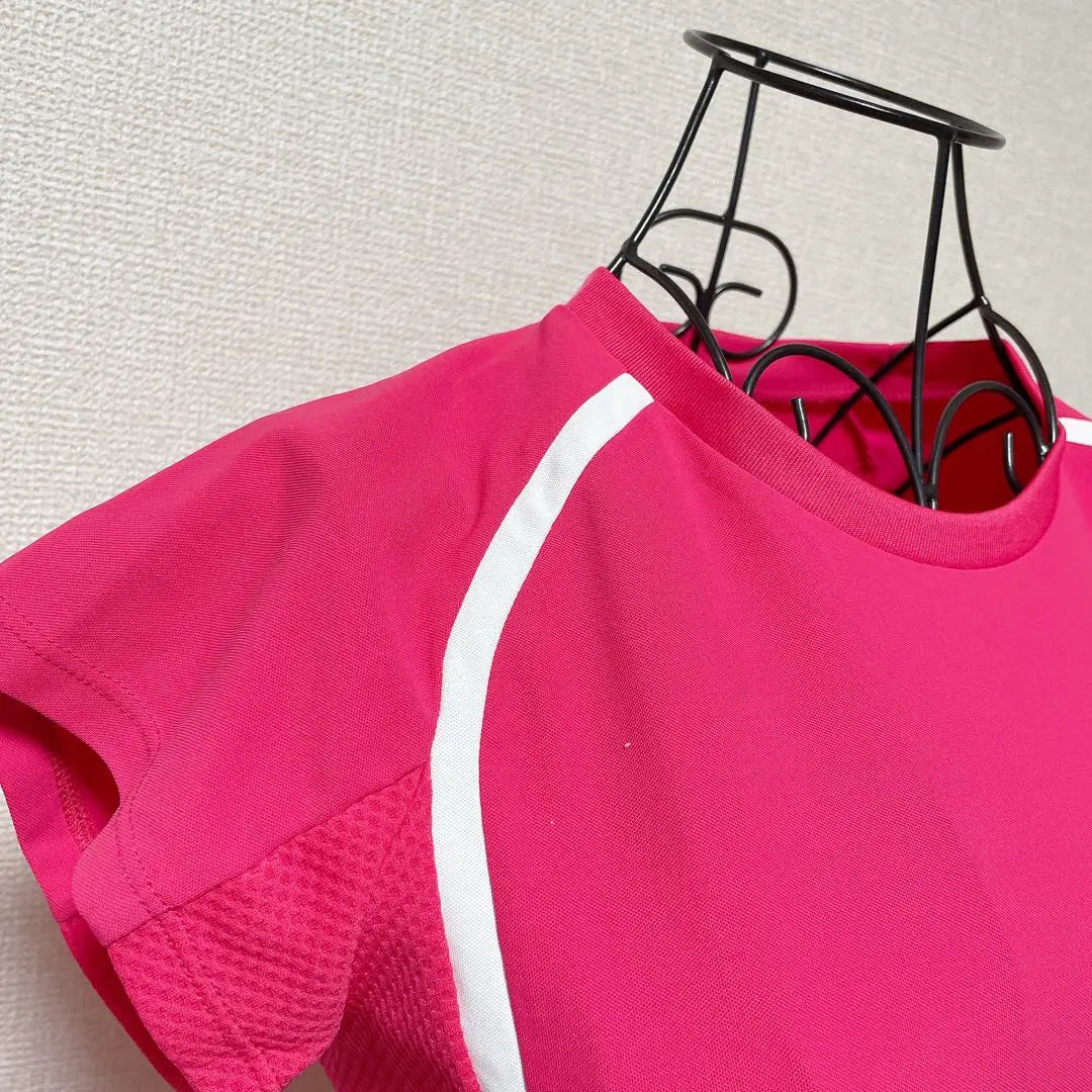 ♡Adidas♡ Camiseta de manga corta, ropa deportiva, rosa, malla, ejercicio, correr