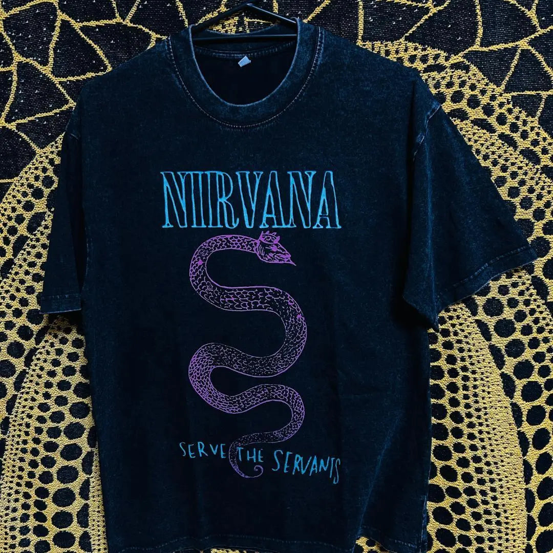 Camiseta de manga corta lavada NIRVANA Verano Nueva y elegante XL 2XL