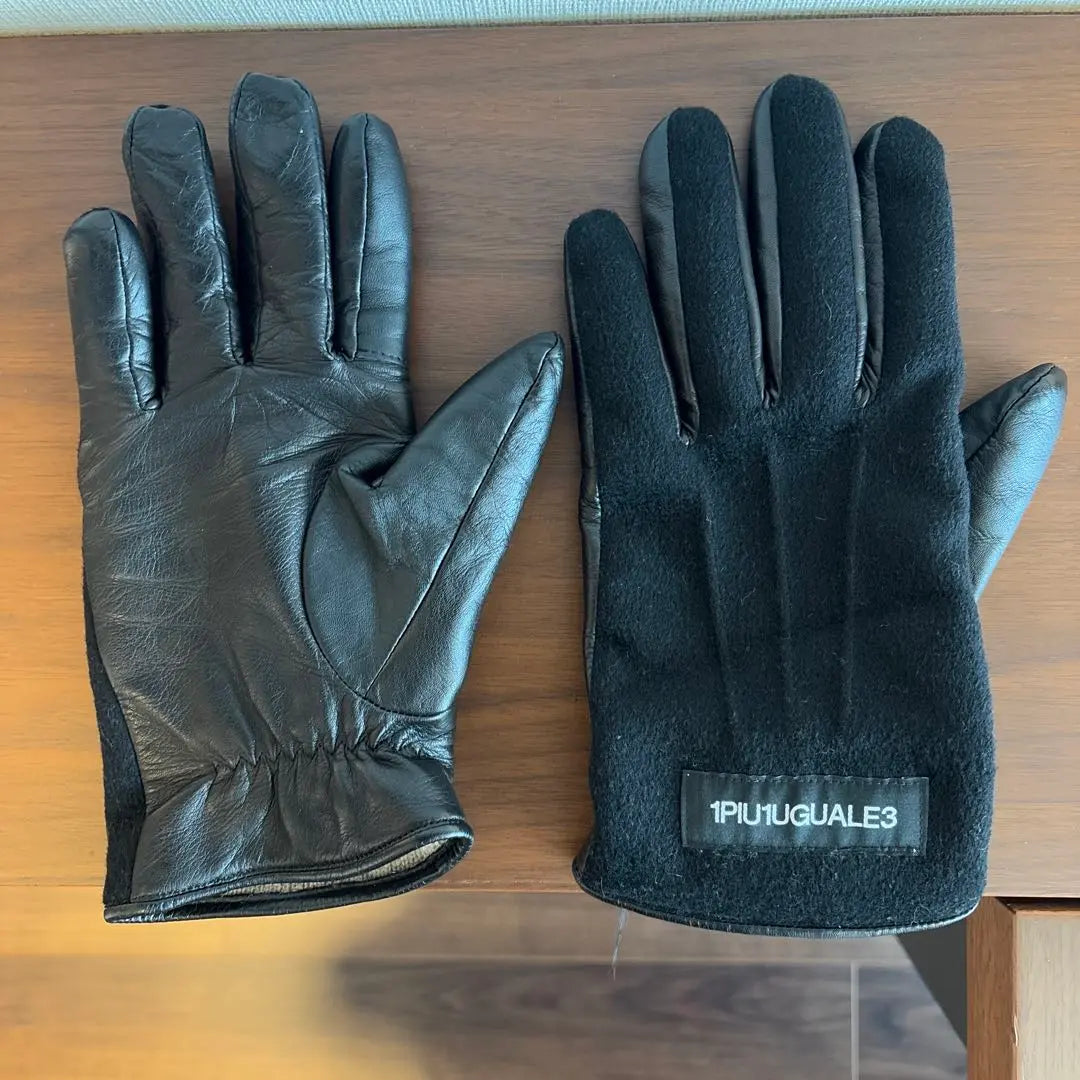 Guantes de piel y forro polar 1PIU1UGUALE3 | レザーとフリースの手袋 1PIU1UGUALE3