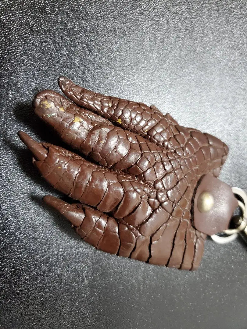 Crocodile leather Crocodile leather Genuine leather Crocodile hand Crocodile keychain Unique Brown New