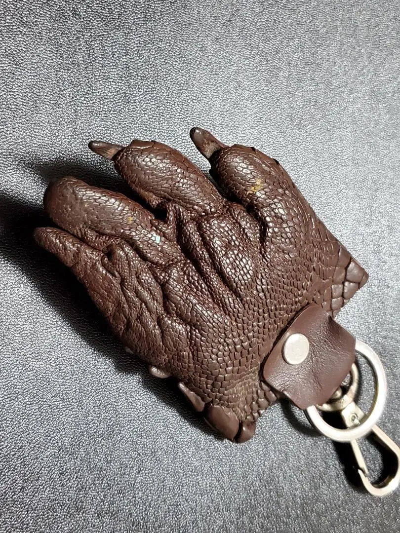 Crocodile leather Crocodile leather Genuine leather Crocodile hand Crocodile keychain Unique Brown New