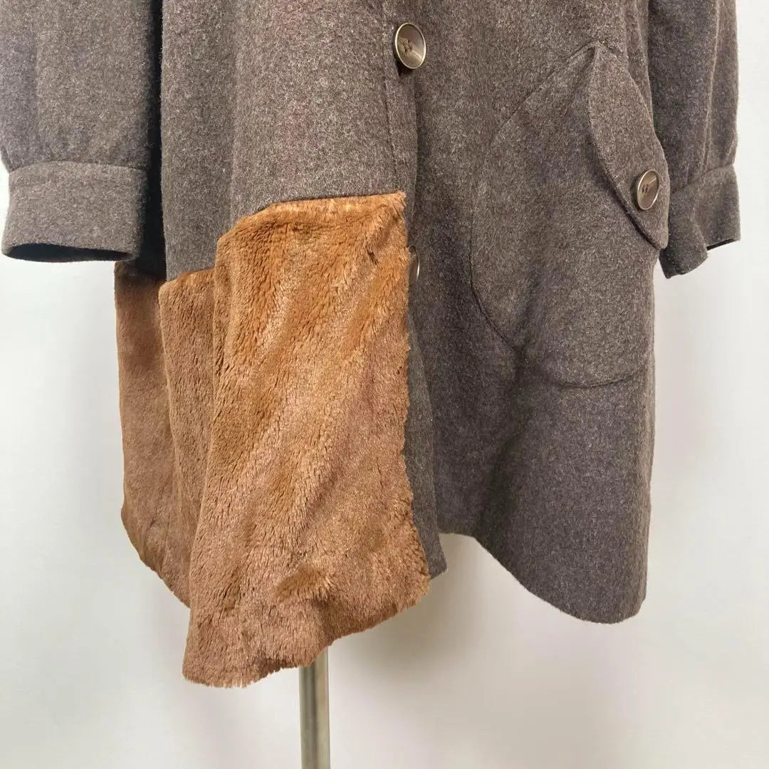 Bortsprungt coat brown wool outerwear