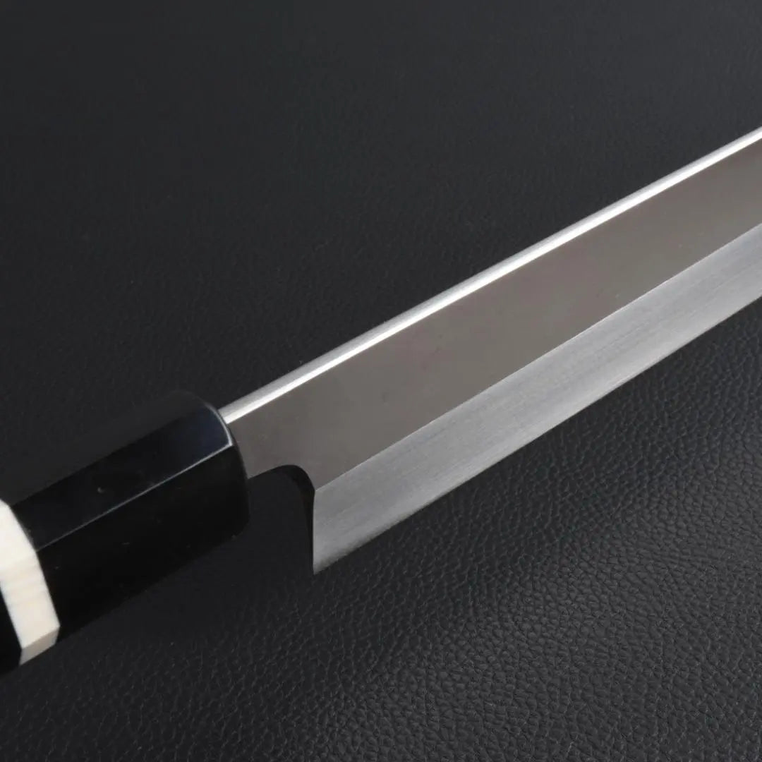 9908 Cuchillo de corte Yanagiba, cuchillo para sashimi, la hoja tiene la máxima nitidez, mango octogonal de tres vueltas de búfalo negro ébano blanco