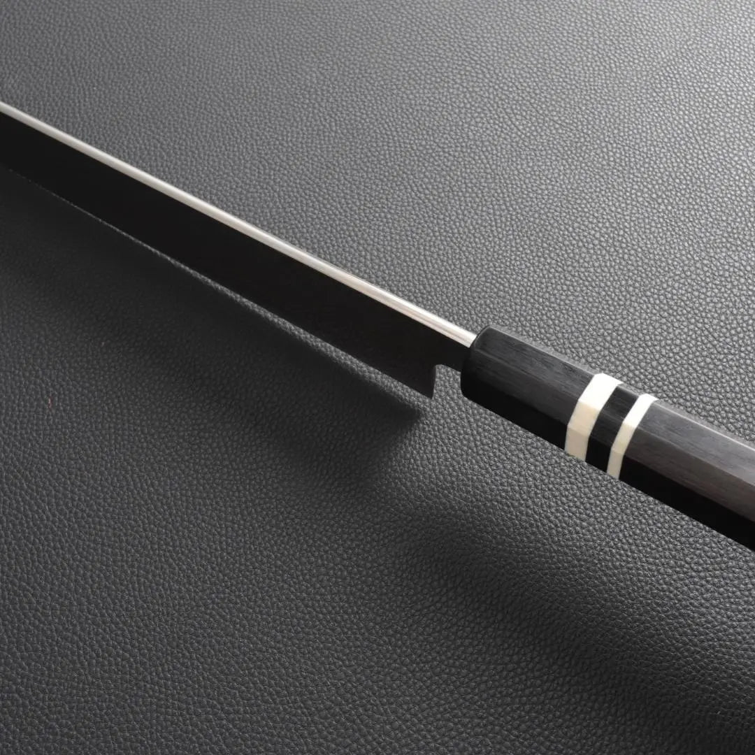 9908 Cutting Yanagiba Knife, Sashimi Knife, The blade is the ultimate sharpness, Ebony black buffalo white three-rolled octagonal handle