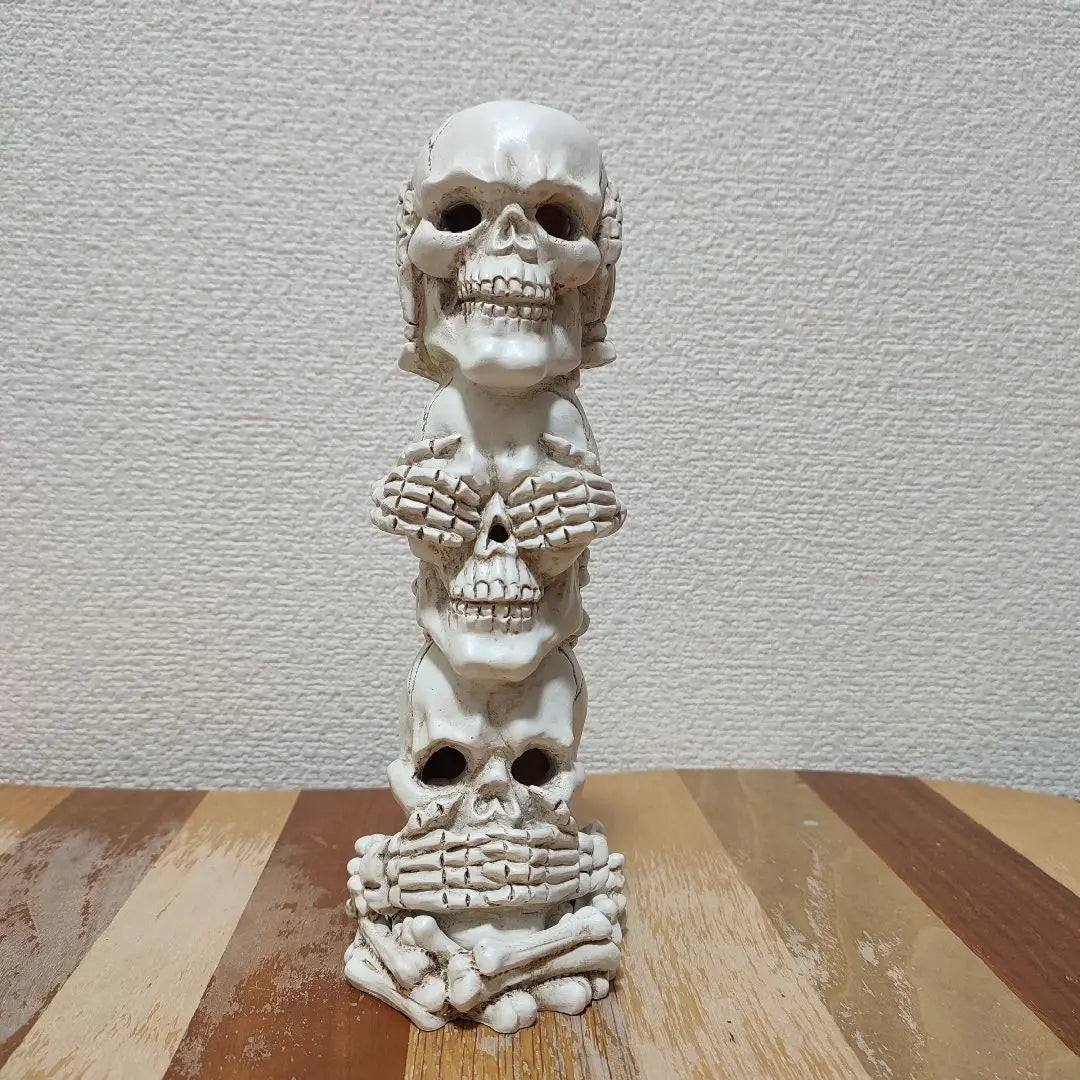 Skull, Three Monkeys, Incense Stickers, Interior, Skeleton, Ceramic