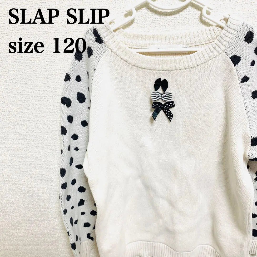 Slap slip Heart dot 3-button crew neck cotton trainer