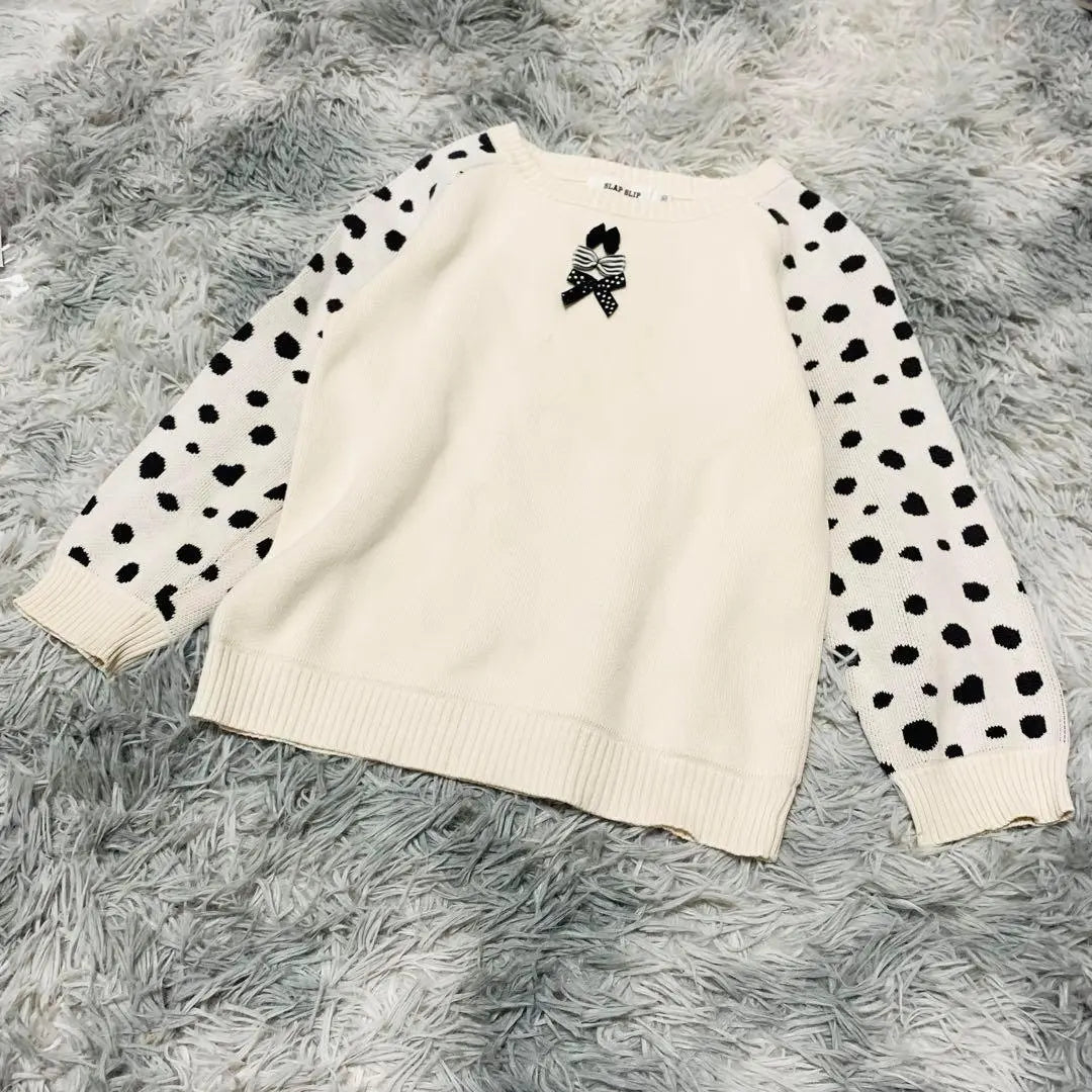 Slap slip Heart dot 3-button crew neck cotton trainer