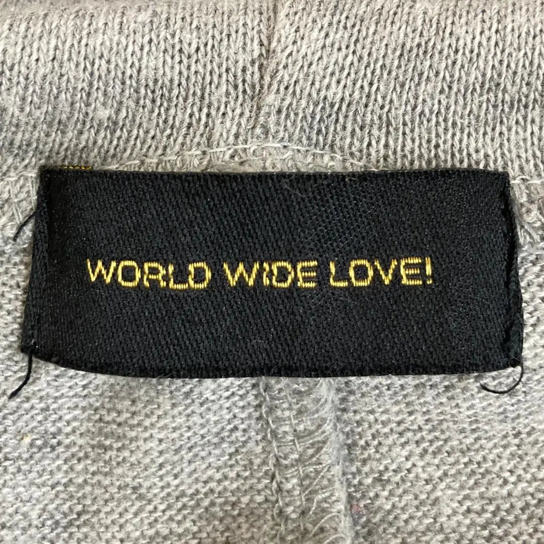 WORLD WIDE LOVE! Gray Poncho M