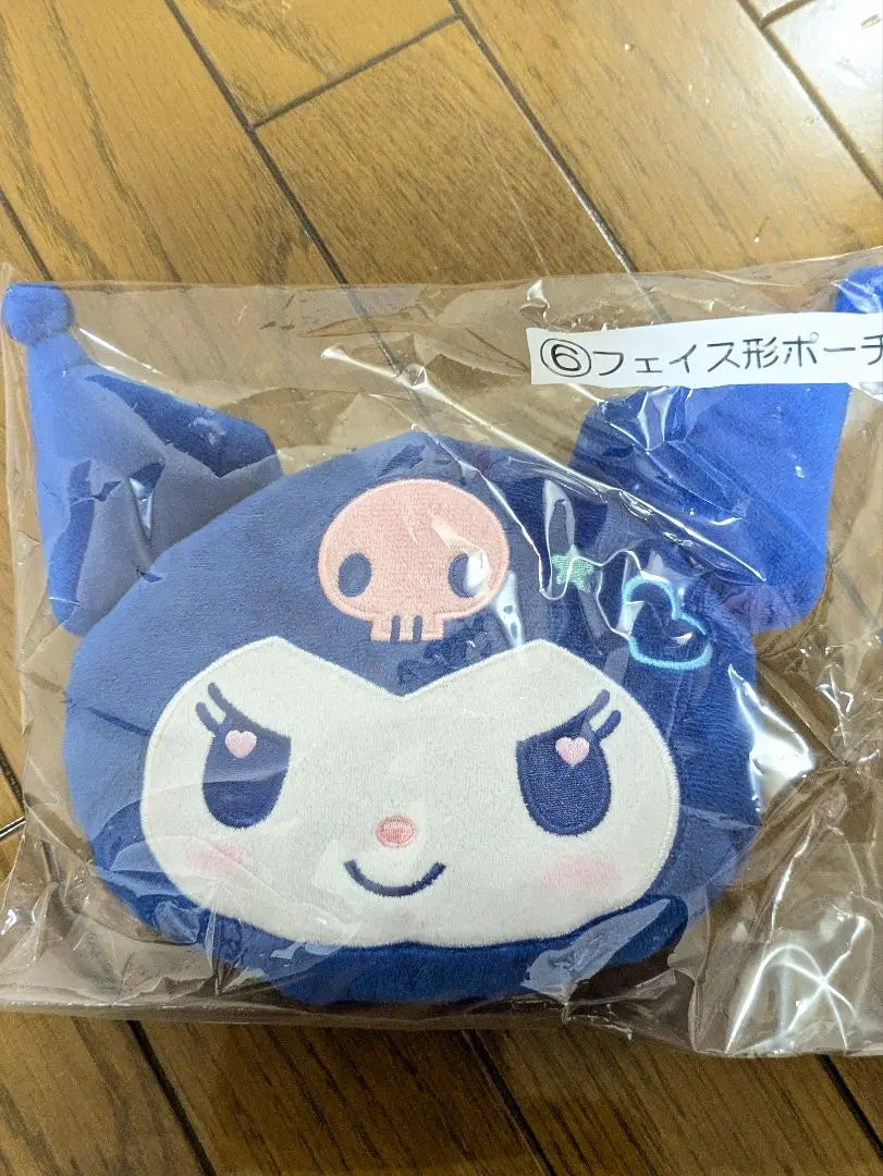 [New unopened] Sanrio Kuromi -chan ★ Ichiban Kuji ★ Face -type Pouch • Towel, etc. | 【新品未開封】サンリオ クロミちゃん★一番くじ ★フェイス形ポーチ •タオル他