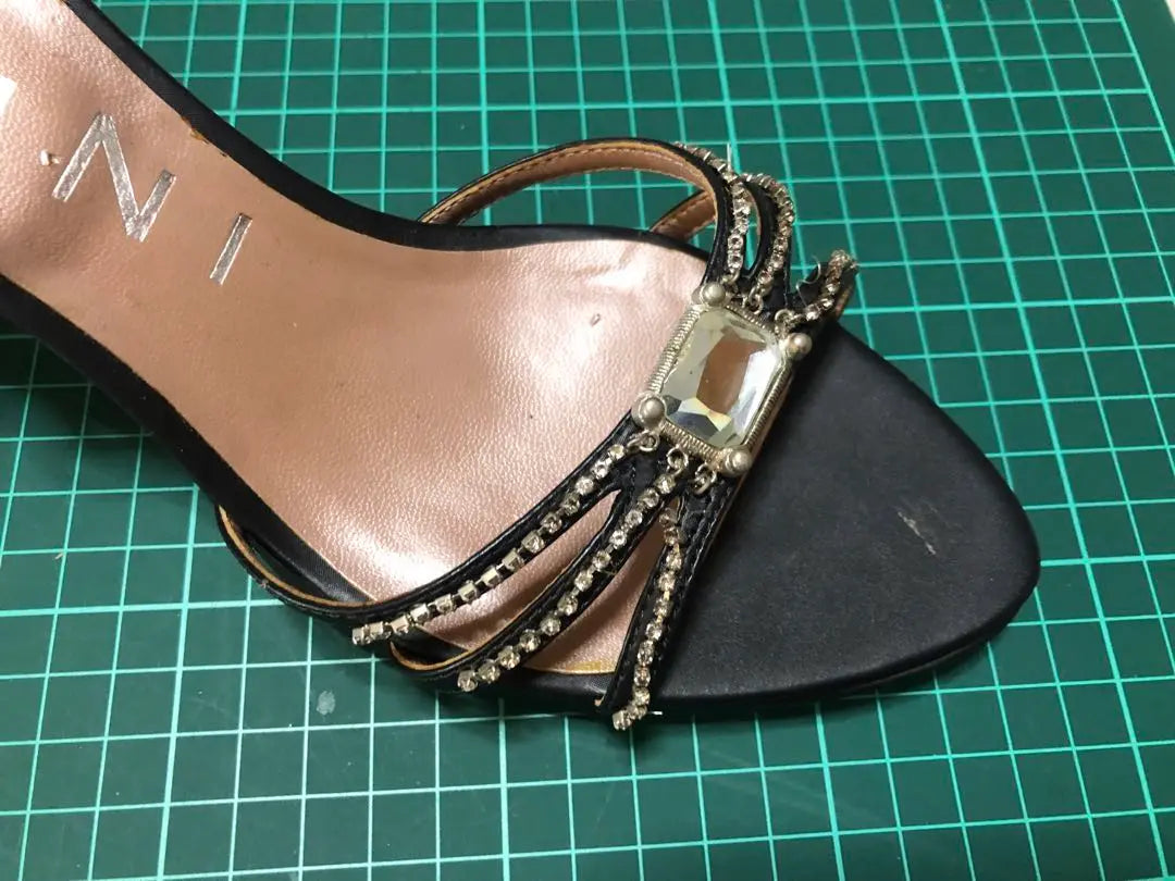 Sandalias Mules Con Tacón De Aguja Para Mujer Bodas, Funerales, Rosa, Negro, 23.5cm | Tamaño: 23,5 cm.