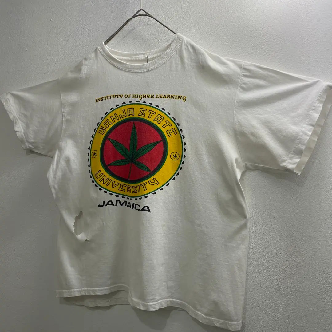 USA 90S 80S TEE Marihuana Marina Manga Corta América Blanco D629 | Camiseta USA 90s 80s 大麻 マリファナ 半袖T アメリカ 白 D629