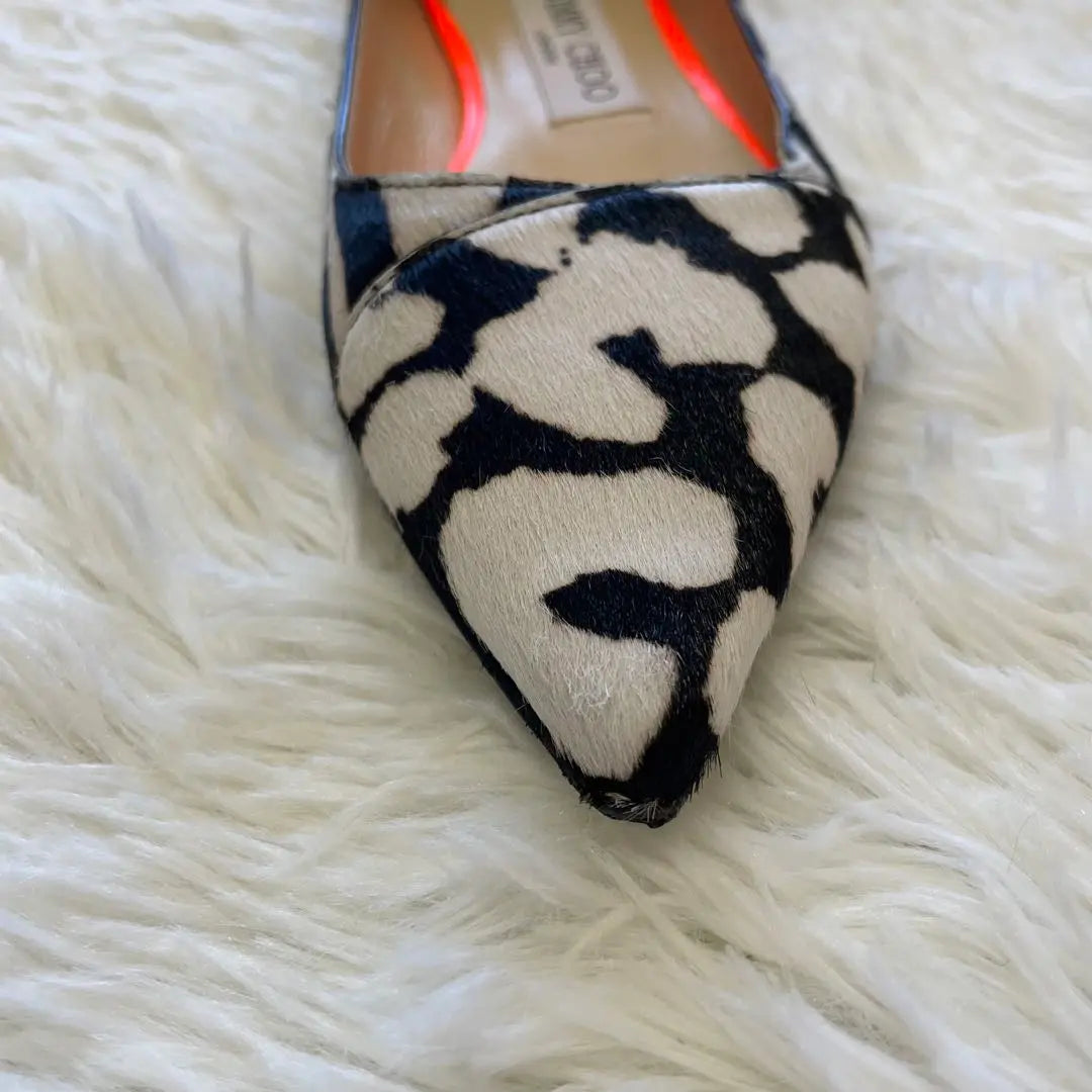 Rare ⭐︎JIMMY CHOO Animal Print Hair Calf Flat 35 1/2