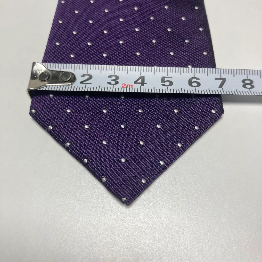 Beautiful condition Burberry London tie Horse logo Purple Dot pattern Silk