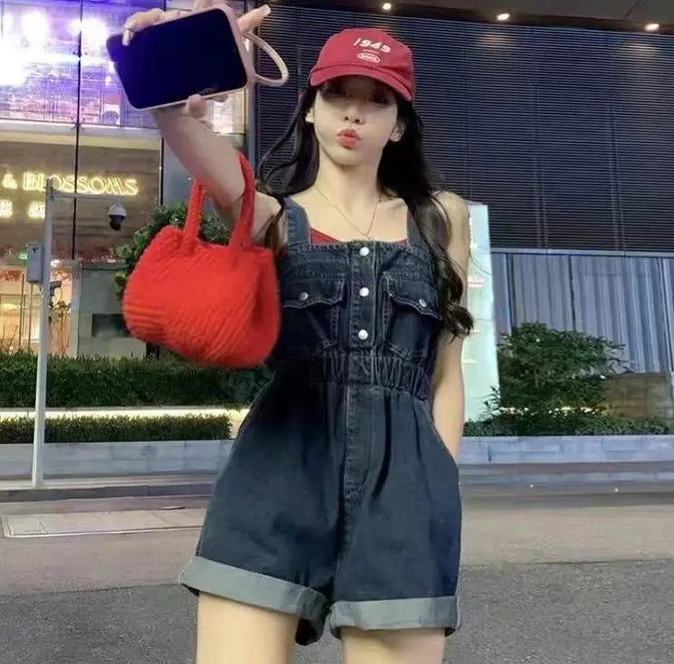 Large size women's overalls shorts spring/summer autumn new