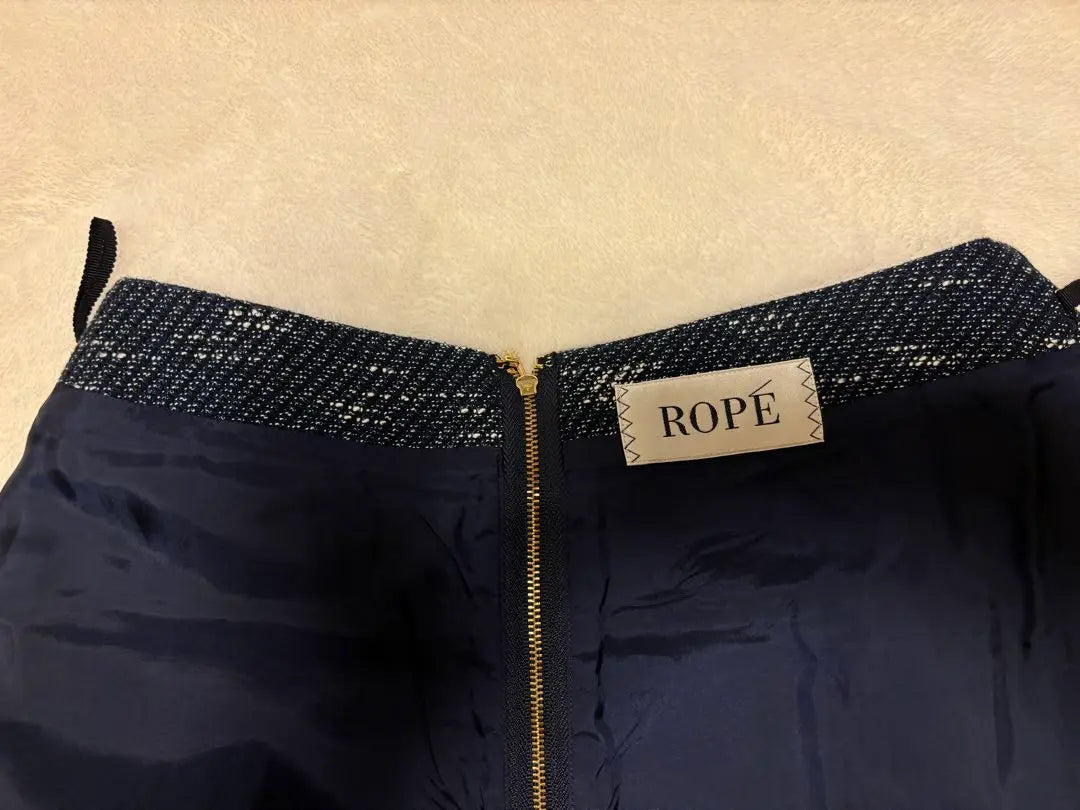 [ROPÉ] Top and bottom set Navy tweed set up