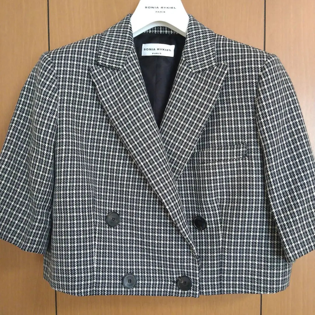 SONIA RYKIEL Check Pattern Tailored Jacket Short Sleeve