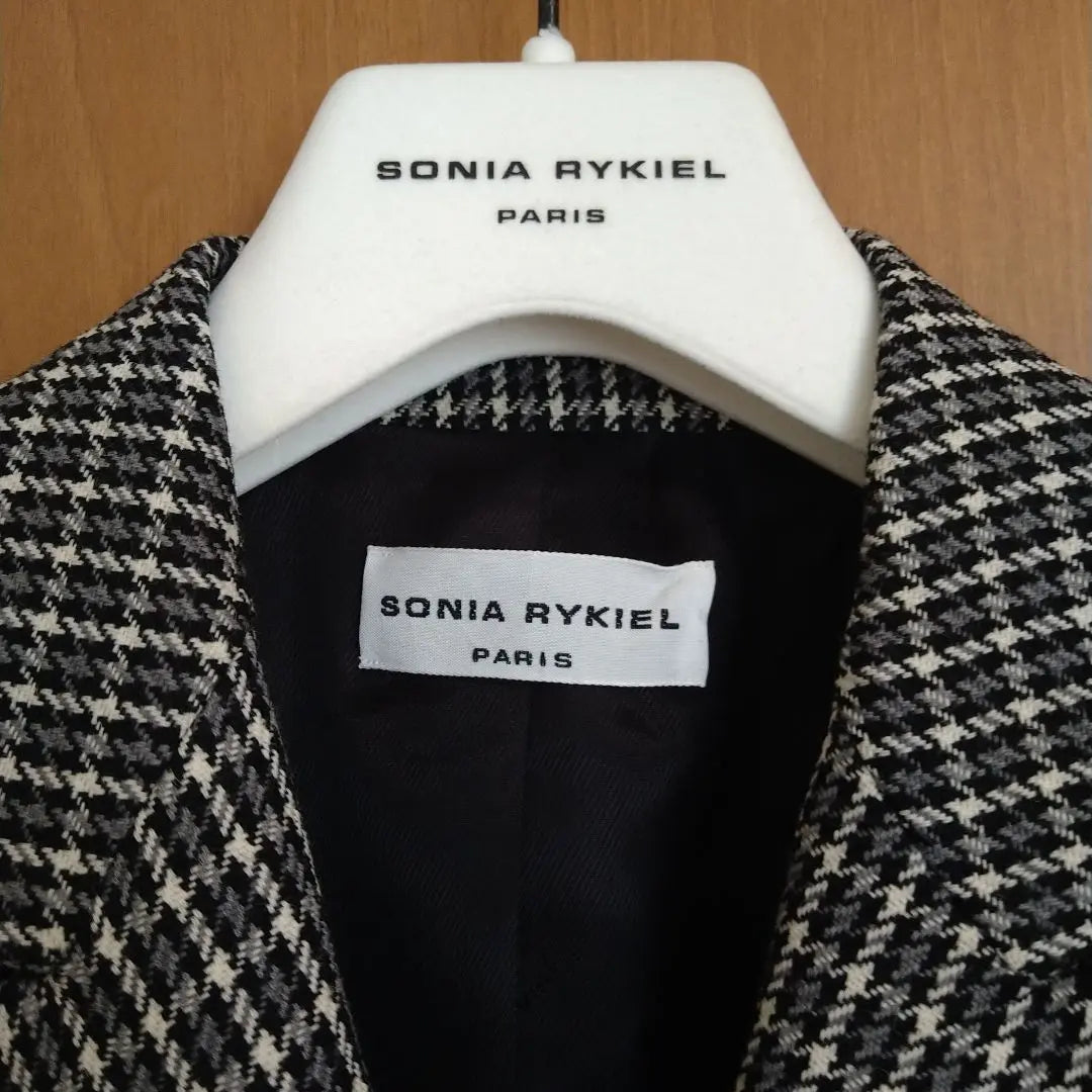 Chaqueta entallada de manga corta con estampado de cuadros de SONIA RYKIEL