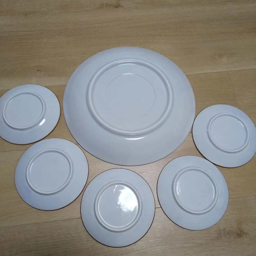 1 large plate and 5 small plates, 6-piece set, floral pattern, hors d'oeuvre plate, assorted blue plate