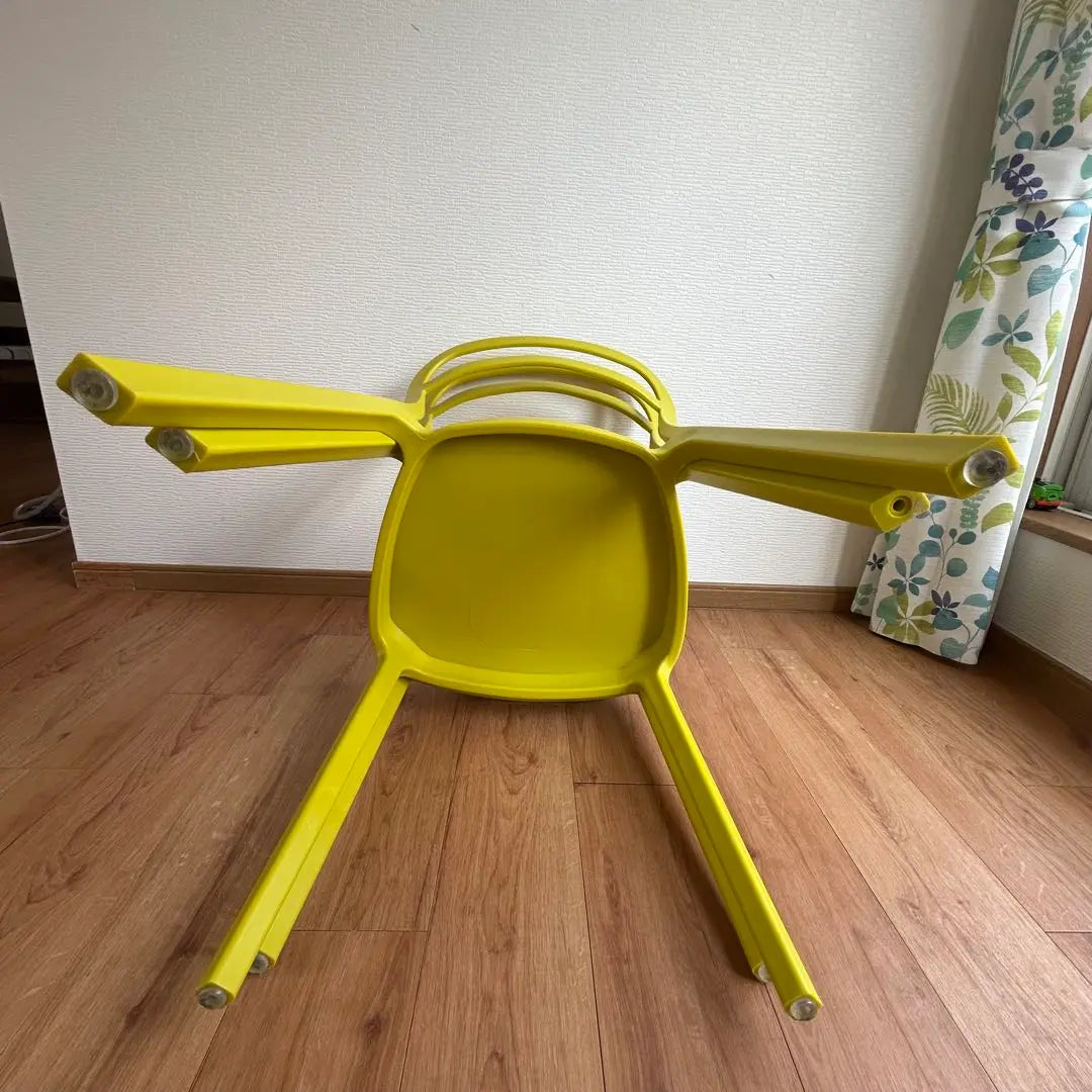 Stacking chair, yellow, set of 2, polypropylene, Nordic style