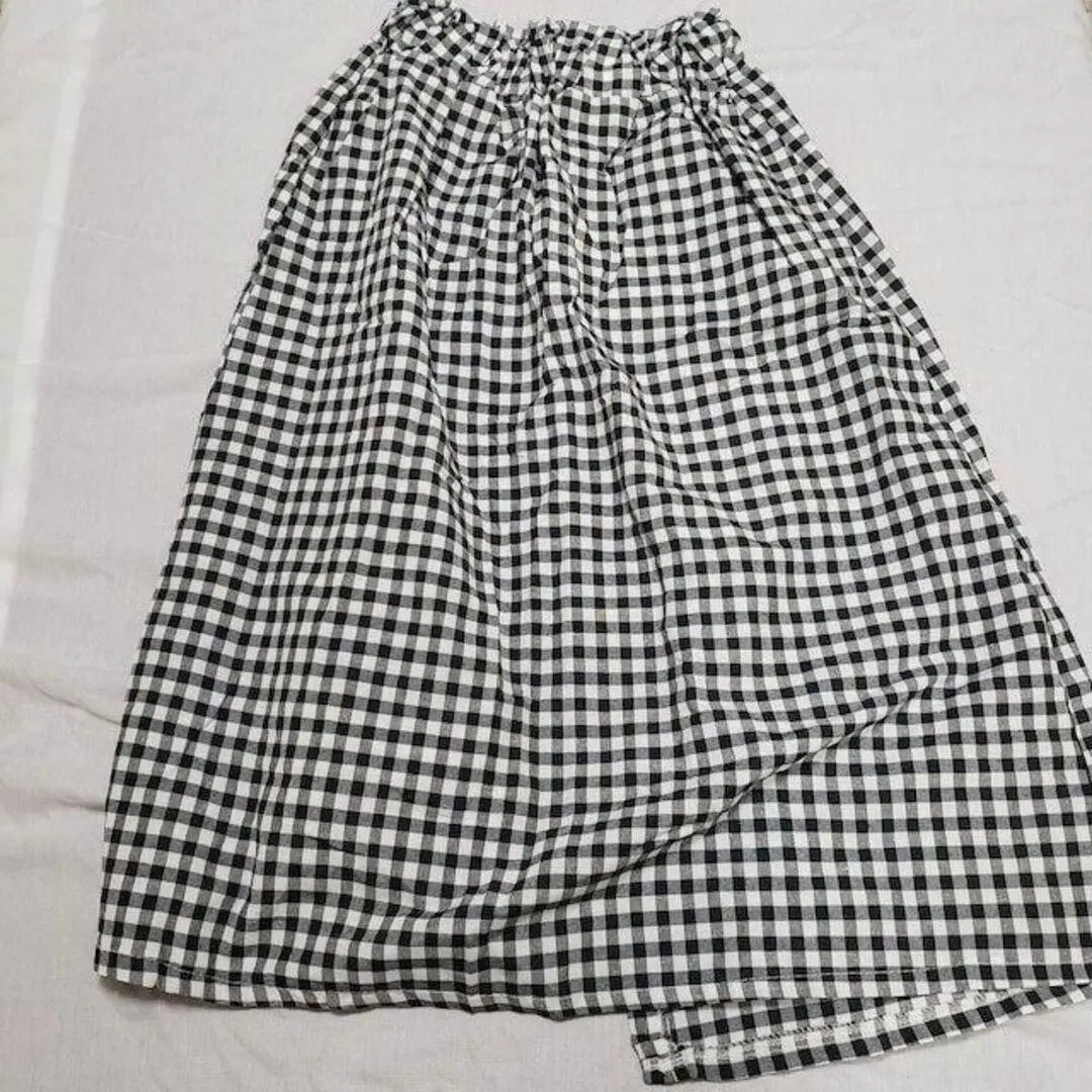 [F] Setup Gingham Check T-shirt Skirt Two-piece Mimore