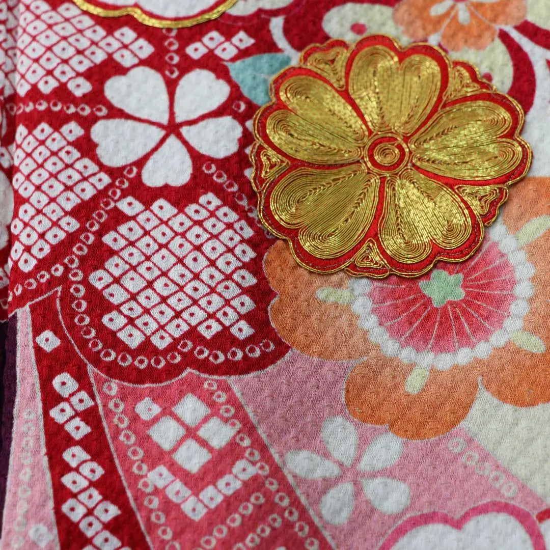 (Kimono) Hilo dorado con flores quemadas