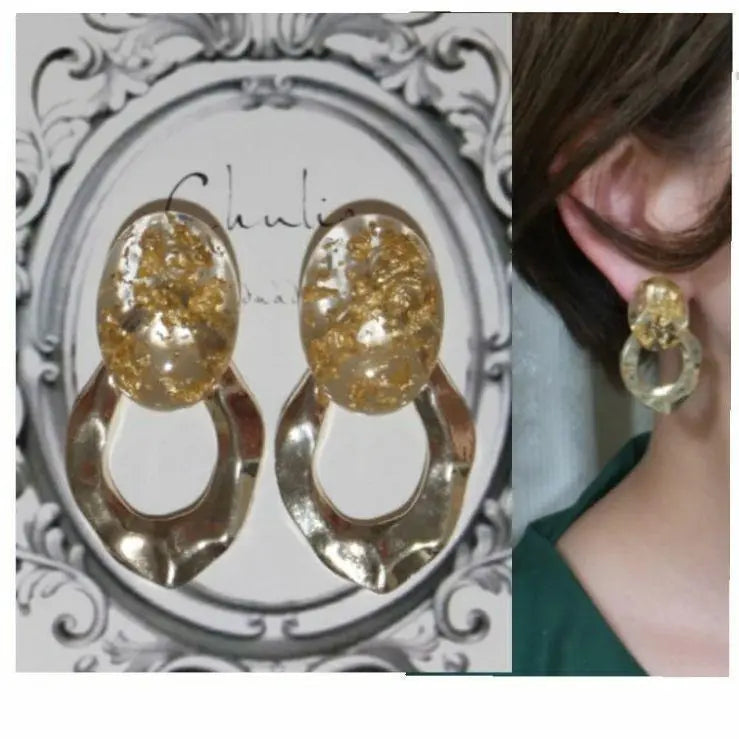 871*2way gold leaf clear oval gold