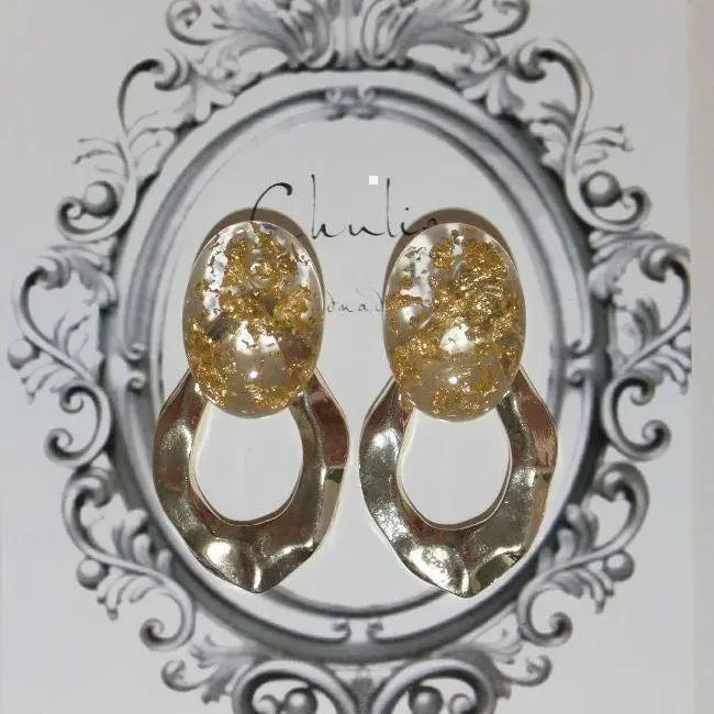 871*2way gold leaf clear oval gold