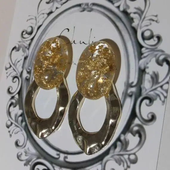 871*2way gold leaf clear oval gold