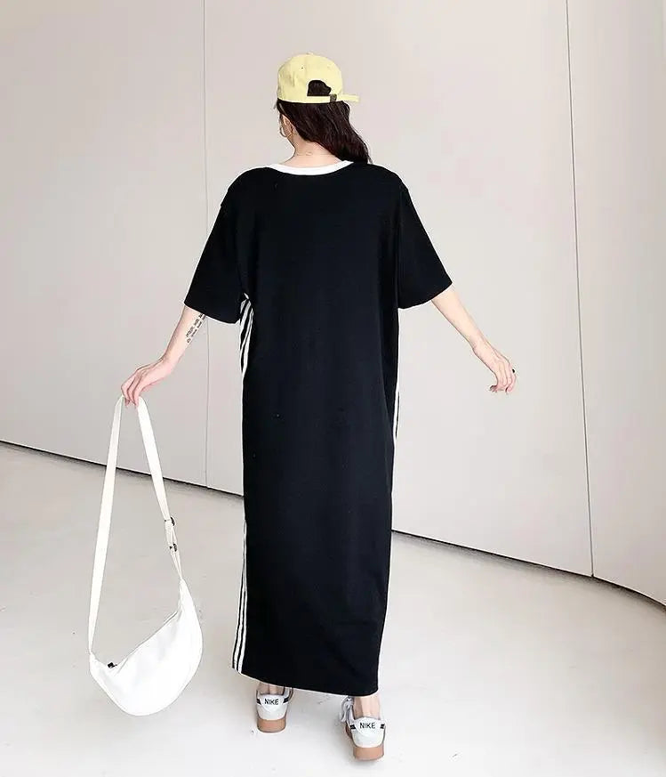 [Large size] Women's Long Dress Spring/Summer Autumn New Short Sleeve