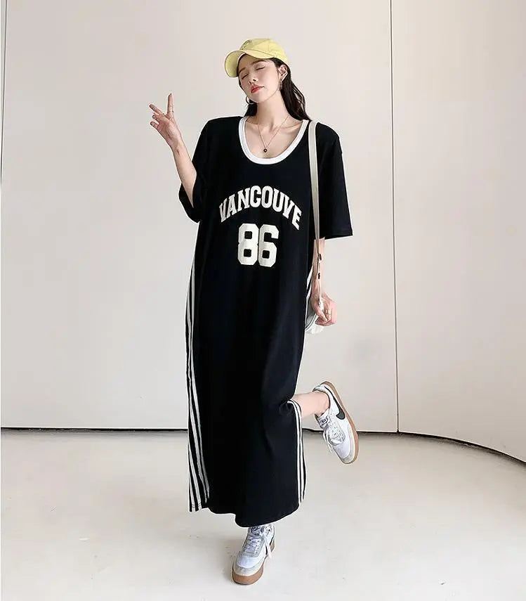 [Large size] Women's Long Dress Spring/Summer Autumn New Short Sleeve