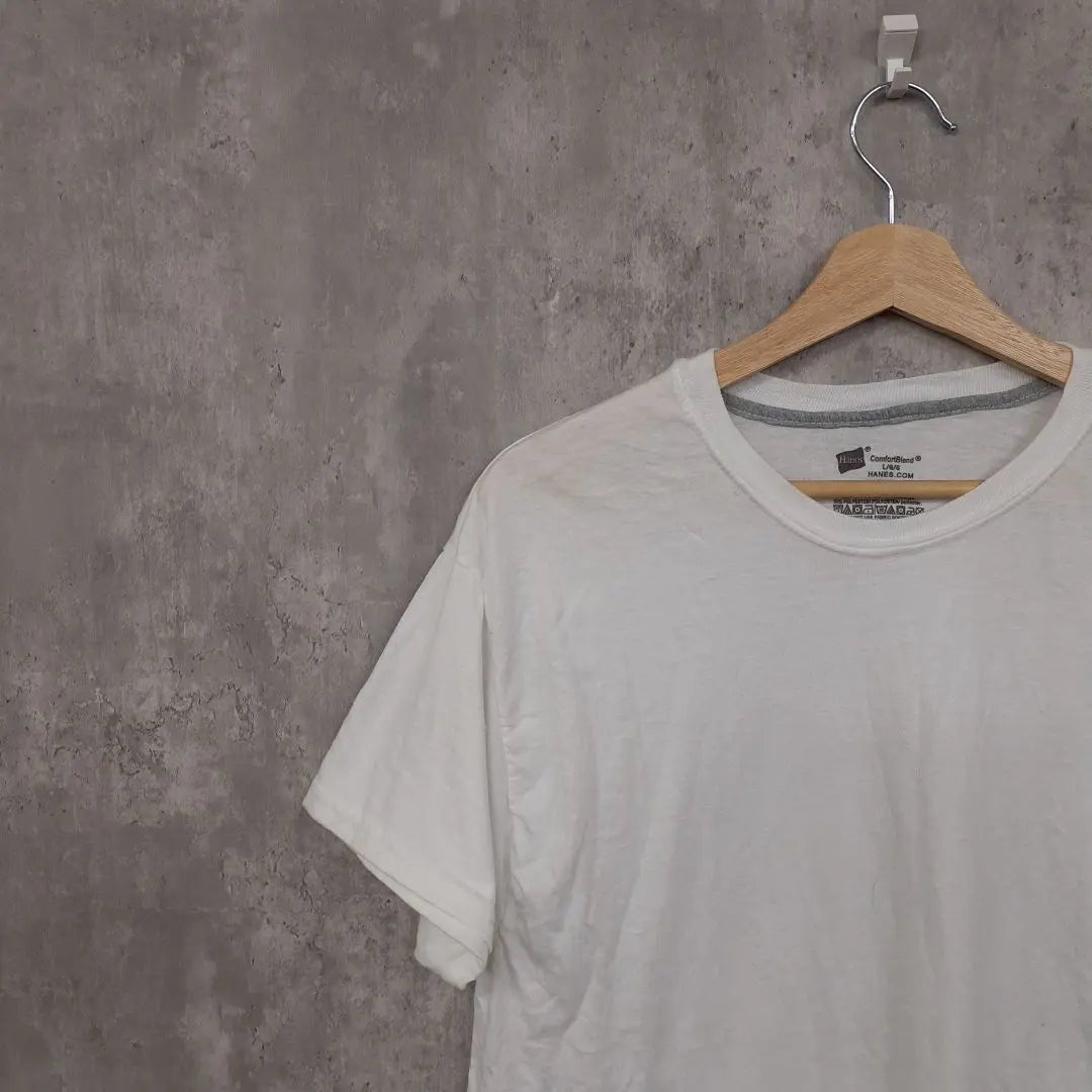 [K189] White short sleeve T -shirt cotton