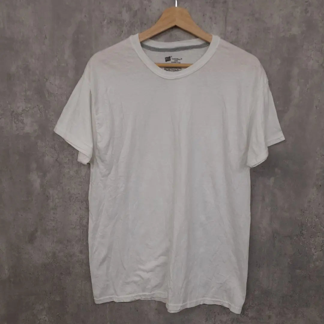 [K189] White short sleeve T -shirt cotton