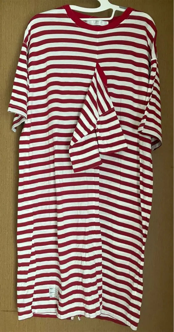 T-shirt dress, red and white border, docking, baby T iami