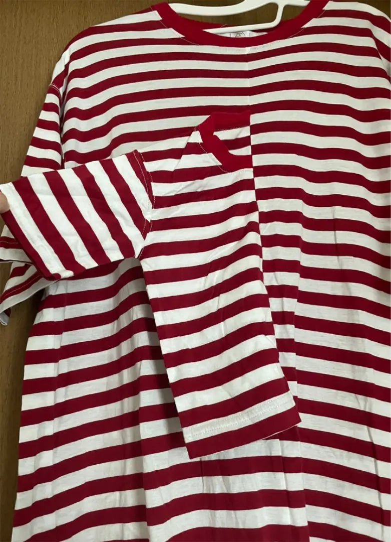 T-shirt dress, red and white border, docking, baby T iami