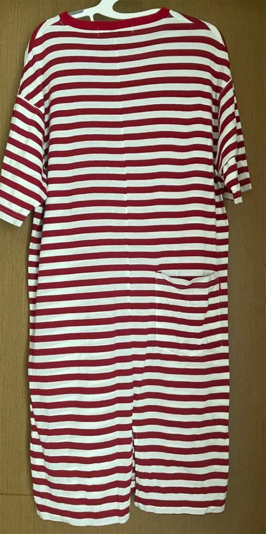 T-shirt dress, red and white border, docking, baby T iami