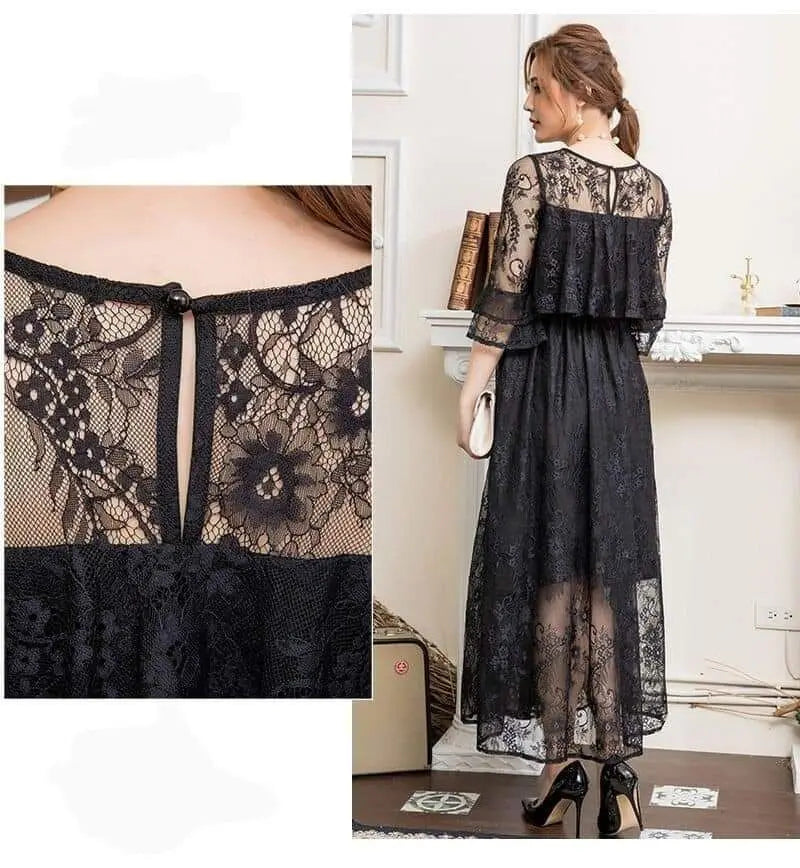 L, all lace, long dress, formal, wedding, after-party, party, high quality