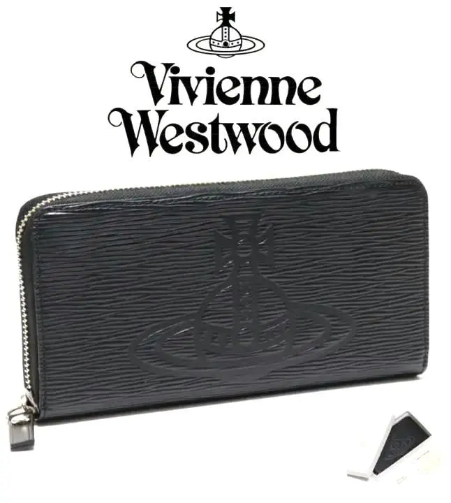 New box included [Vivian Westwood] ORB Embossed Round Zipper Long Wallet