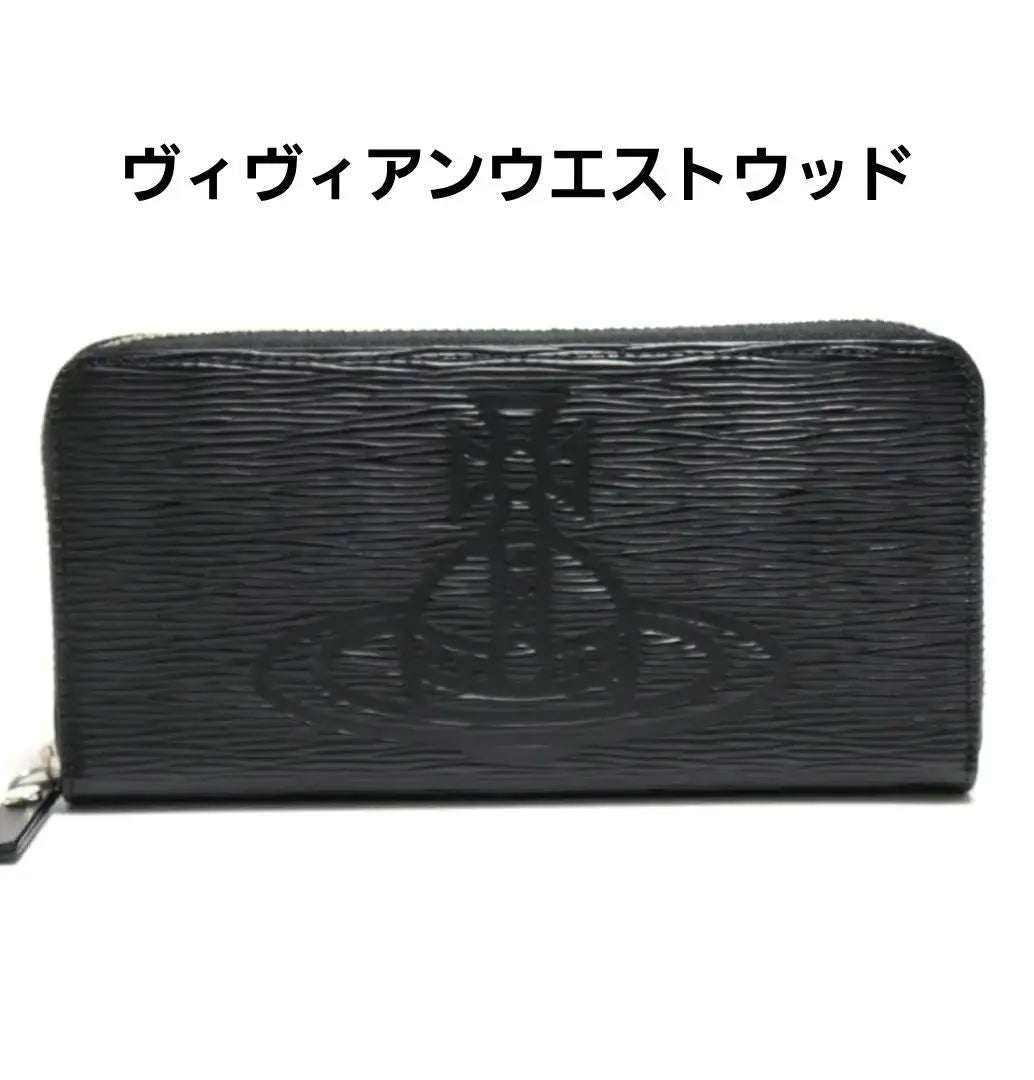 New box included [Vivian Westwood] ORB Embossed Round Zipper Long Wallet