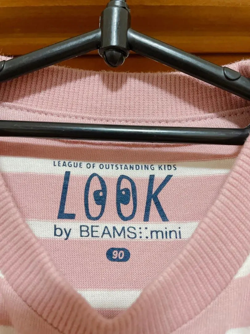 ❣️Half price sale❣️ [Look by Beams Mini] T-shirt sleeve ruffle design Border Girls