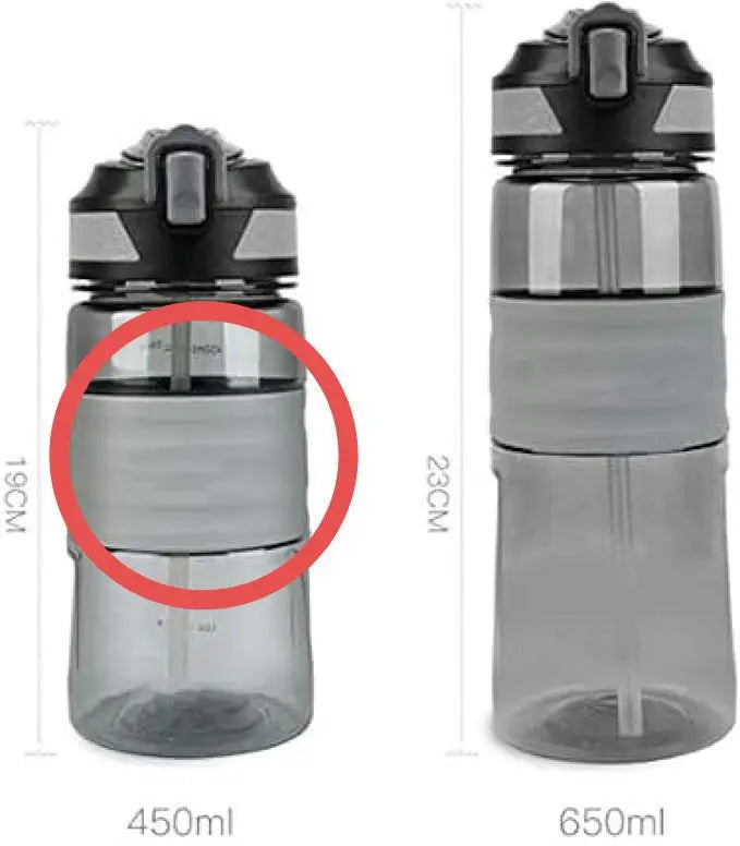 Portable water bottle bottle for mountain climbing, camping, running, gym, cycling, gray