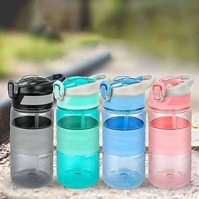 Portable water bottle bottle for mountain climbing, camping, running, gym, cycling, gray