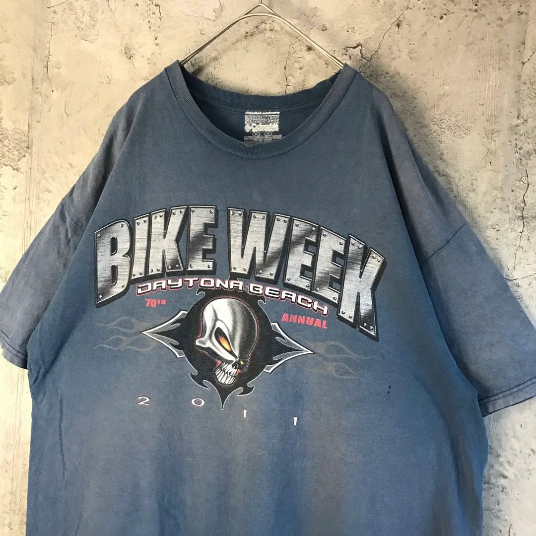 Q910 Ropa Usada Camiseta Azul Gris 90s Y2K | Q910古着 Tシャツ ブルーグレー 90s Y2K