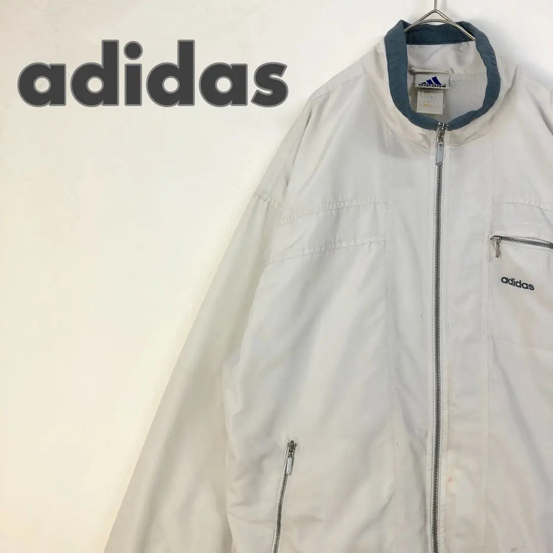 3094 adidas jersey jacket embroidered logo loose grey