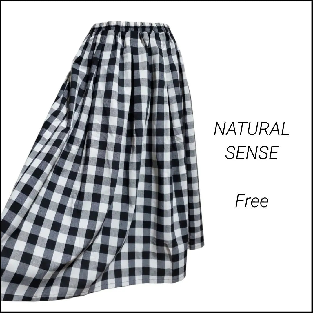 ☆Skirt ☆Gingham check ☆Full elastic waist ☆Tuck ☆Lining ☆