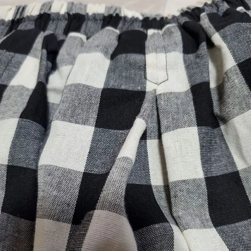 ☆Skirt ☆Gingham check ☆Full elastic waist ☆Tuck ☆Lining ☆