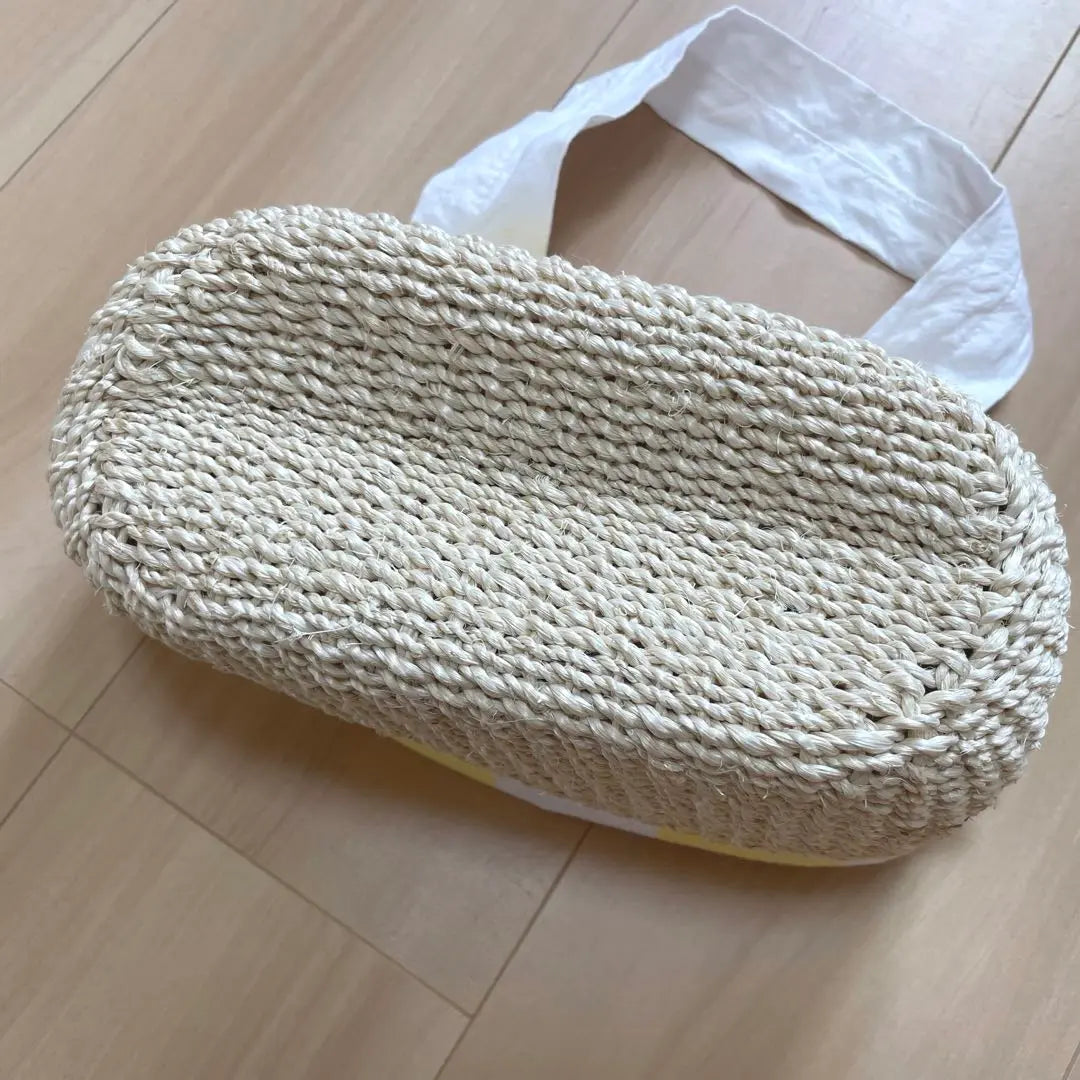 [Nuevo y sin usar] Nakagawa Masashichi Shoten Shimashima Abaca Bag Basket Tote Bag Amarillo