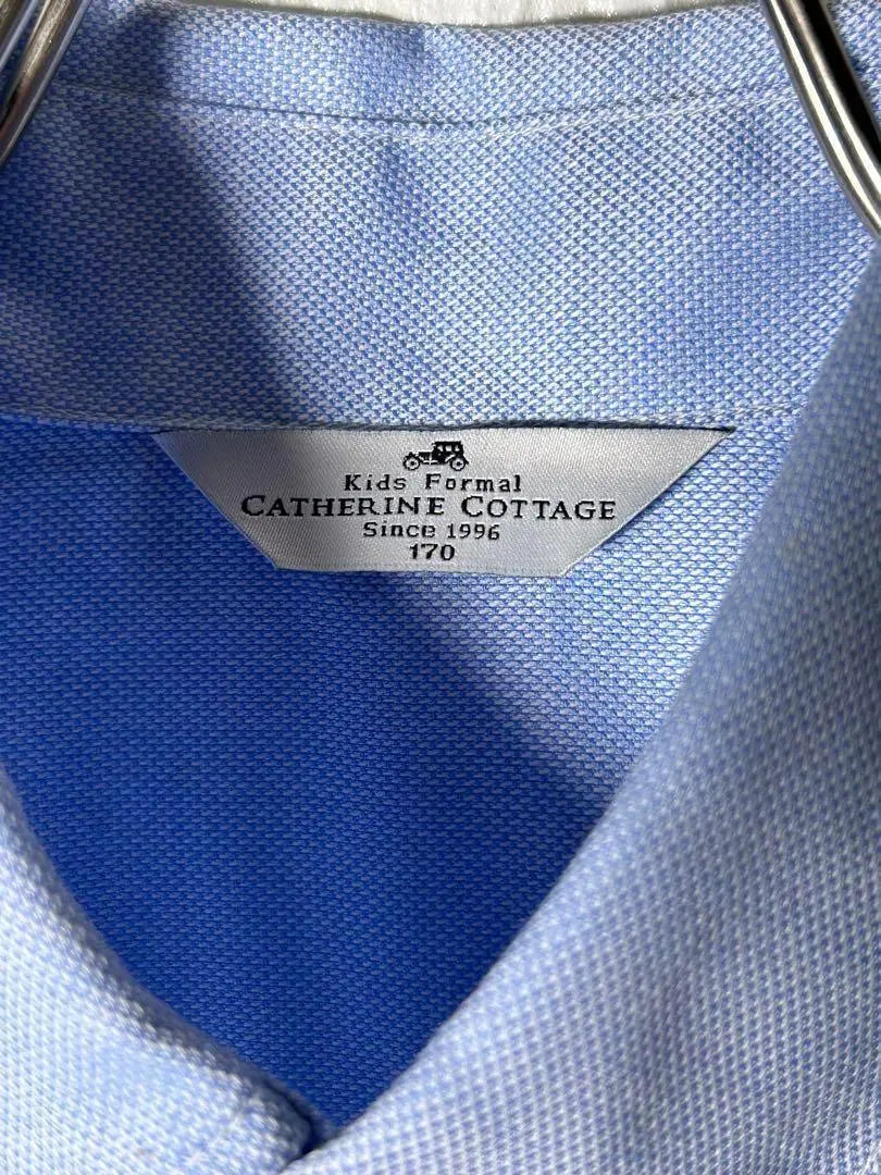 Catherine Cottage Button Down Shirt (170) Light Blue Chest Pocket Sturdy Fabric